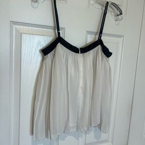 Soft White Pleated Camisole style Top with adjustable Spaghetti Straps